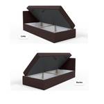 Einzelbett Boxspringbett Menorca Mini Dunkelbraun - Breite: 80 cm - Bettkasten links