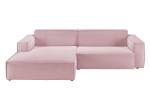 Ecksofa SAMU Sofa Feincord Pink - Ecke davorstehend links