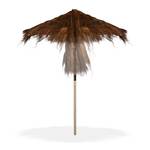 Parasol Hawaii en fibres de palmier Marron - Bois manufacturé - Rotin - Textile - 215 x 250 x 215 cm