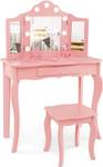 Kosmetiktisch TK32457PQ Pink - Holzwerkstoff - 34 x 103 x 70 cm