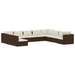 Garten-Lounge-Set 3013637-14 (10-teilig) Braun - Weiß - Metall - Polyrattan - 70 x 61 x 70 cm