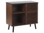 Sideboard PERTH Schwarz - Braun - Holzwerkstoff - 80 x 80 x 40 cm