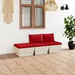 Gartensitzgruppe K173(3-tlg) Rot - Massivholz - 65 x 60 x 60 cm
