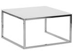 Couchtisch BREA 2-tlg Silber - Weiß - Glas - 60 x 35 x 60 cm