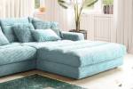 Ecksofa LANA XL Sofa Cord Recamiere Hellblau - Ecke davorstehend rechts