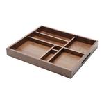 Plateau organisateur Marron - En partie en bois massif - 34 x 5 x 39 cm