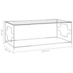 Couchtisch D500 Silber - Glas - 60 x 45 x 120 cm