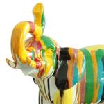 Statue éléphant noir multicolore H51cm Porcelaine - 60 x 51 x 28 cm