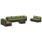 Salon de jardin (lot de 9) 3013635-4 Marron - Vert - Métal - Polyrotin - 60 x 30 x 60 cm