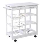 Chariot de Cuisine Desserte TI70613ITFR Blanc - Bois massif - 37 x 76 x 67 cm