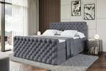 Boxspringbett BOXI8-Z KING Steingrau - Breite: 140 cm