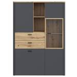 Wohnzimmer Leone 30 (3-teilig) LED Grau - Holzwerkstoff - 297 x 160 x 42 cm