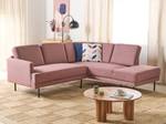 Ecksofa BREDA Schwarz - Braun - Pink - 210 x 75 x 200 cm