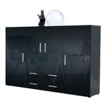 Highboard Nora Anthrazit - Hochglanz Schwarz