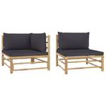 Garten-Lounge-Set (2-teilig) 3007512-2 Grau - Bambus - 65 x 60 x 70 cm