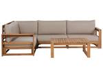 Lounge Set TIMOR 2-tlg Beige - Braun - Grau - Massivholz - 252 x 72 x 167 cm