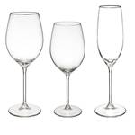 Weingläser-Set LINA, 3 Arten Glas - 9 x 24 x 9 cm