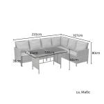 Garten Lounge MADISON Schwarz - Kunststoff - Polyrattan - 233 x 80 x 167 cm