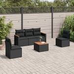 Gartensitzgruppe K648(6-tlg) Schwarz - Massivholz - 69 x 62 x 55 cm