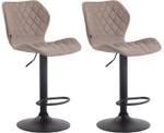 Barhocker Cork 2er Set Taupe - Schwarz