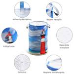 Wäschekorb Leuchtturm Blau - Kunststoff - 37 x 55 x 55 cm