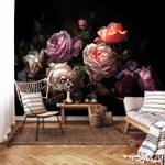 Rose Vlies Wohnzimmer Blumen Fototapete