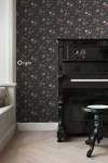 Tapete Blumen 6963 Schwarz - Naturfaser - Textil - 53 x 1005 x 1005 cm