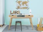 bureau Lynn Blanc - Bois massif - Bois/Imitation - 126 x 79 x 65 cm