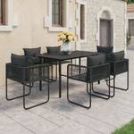 Garten-Essgruppe (7-teilig) 3004875-2 Schwarz - Rattan - 80 x 74 x 150 cm