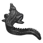 Statue crocodile gueule ouverte L69 cm Gris - Porcelaine - 69 x 15 x 28 cm