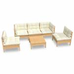 Garten-Lounge-Set Weiß - Massivholz - 64 x 29 x 64 cm