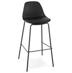 Tabouret De Bar COOKIE Noir - Bois manufacturé - Métal - Matière plastique - 45 x 96 x 45 cm