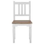 Stühle 2er Set 45x45x90cm Natur/Weiß Massivholz - 45 x 90 x 45 cm