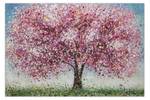Acrylbild handgemalt Rooted Spirit Blau - Pink - Massivholz - Textil - 120 x 80 x 4 cm