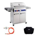 Gasgrill Set PLATINUM 4+2 Silber - Metall - 140 x 115 x 55 cm