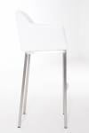 Tabouret de bar DAMASO Lot de 2 Blanc - Argenté