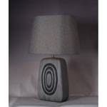 Lampe à poser effet bois gris brun Gris - Textile - 20 x 46 x 20 cm