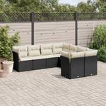 Gartensitzgruppe K310(8-tlg) Schwarz - Massivholz - 69 x 62 x 62 cm