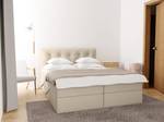 Boxspringbett Kolumbo Beige - Breite: 185 cm