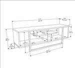 TV Lowboard Asal Schwarz - Marmor Weiß Dekor