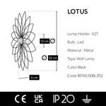 Metall Schwarz Wandleuchte Lotus