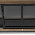 Meuble TV Hoxton XL Noir - Bois massif - 190 x 65 x 42 cm