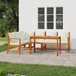 Garten Essgruppe 3028415-3 (5-teilig) Weiß - Massivholz - Holzart/Dekor - 114 x 81 x 60 cm