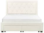 Doppelbett LIEVIN Beige - Creme - Breite: 165 cm