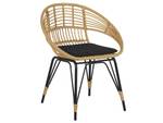 Bistro Set PELLARO 3-tlg Beige - Schwarz - Blau - Polyrattan - 65 x 80 x 52 cm