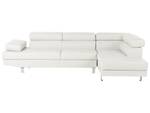 Ecksofa NORREA Silber - Weiß - 261 x 72 x 193 cm