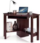 Bureau Informatique HW66120CF Rouge - Bois manufacturé - 77 x 77 x 120 cm