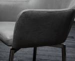 Chaise LOUI,fauteuil pivotant,microfibre Gris - Textile - 58 x 77 x 58 cm