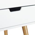 Table de chevet 2 tiroirs table console Marron - Blanc - Bambou - Bois manufacturé - 40 x 55 x 40 cm