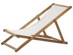 Chaise longue ANZIO Blanc crème - Chêne clair - Blanc